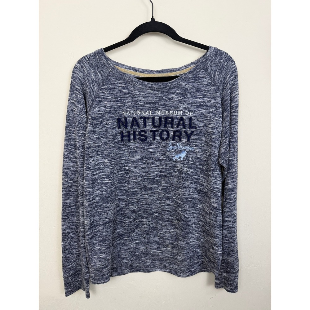 Smithsonian National Museum of Natural History Blue Space Dye Long Sleeve Top L